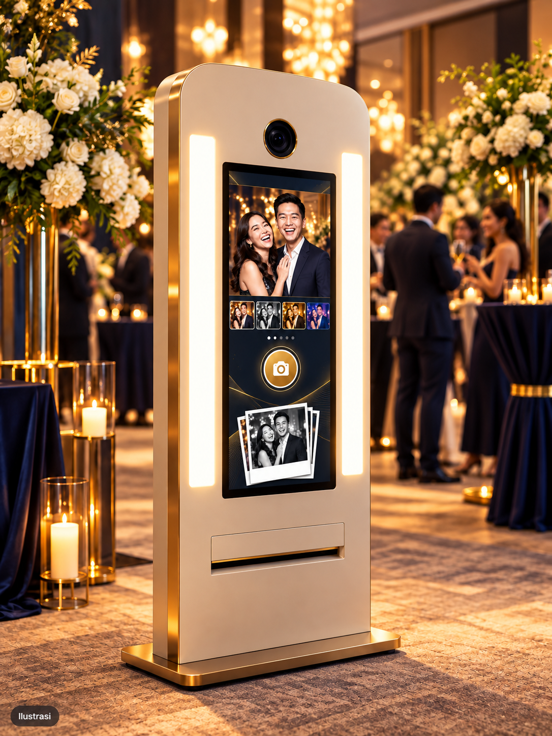 Ilustrasi photobooth untuk acara elegan